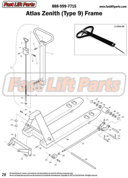 Atlas Zenith (Type 9) Frame Line Drawing