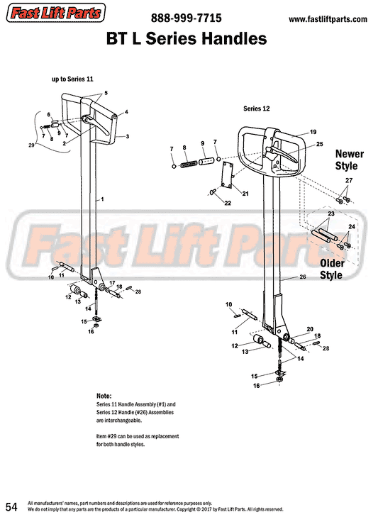 BT L Series Handle Line Drawing