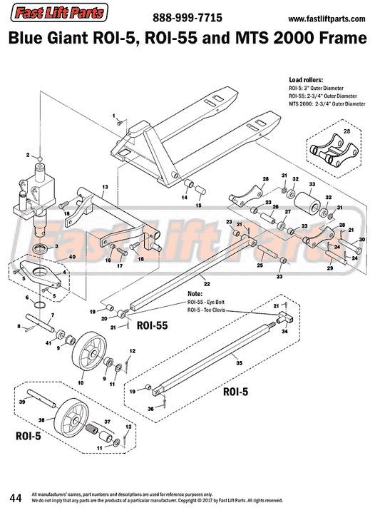 Blue Giant ROI-55/5 & MTS 2000 Frame Line Drawing