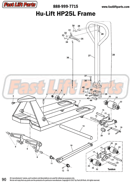 Hu-Lift HP25L Frame Line Drawing