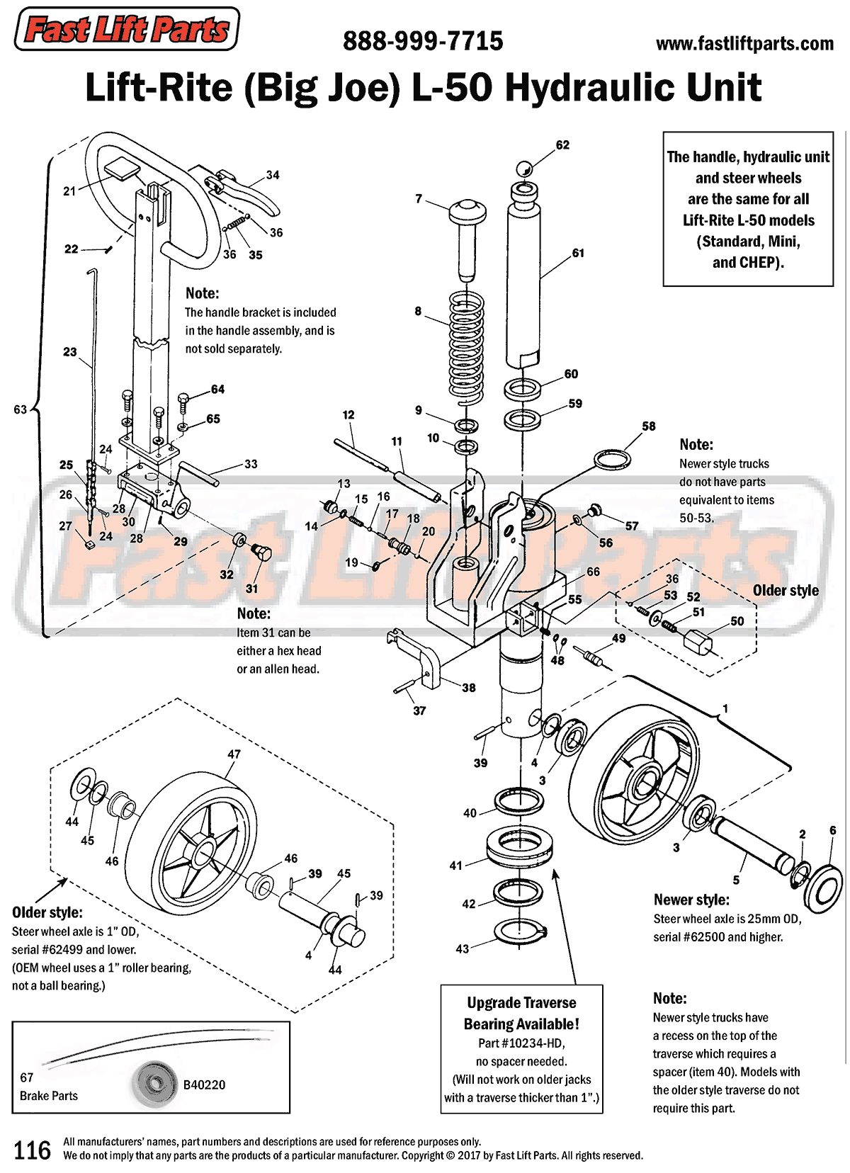 Lift-Rite (Big Joe) L-50 Hydraulic Unit Line Drawing