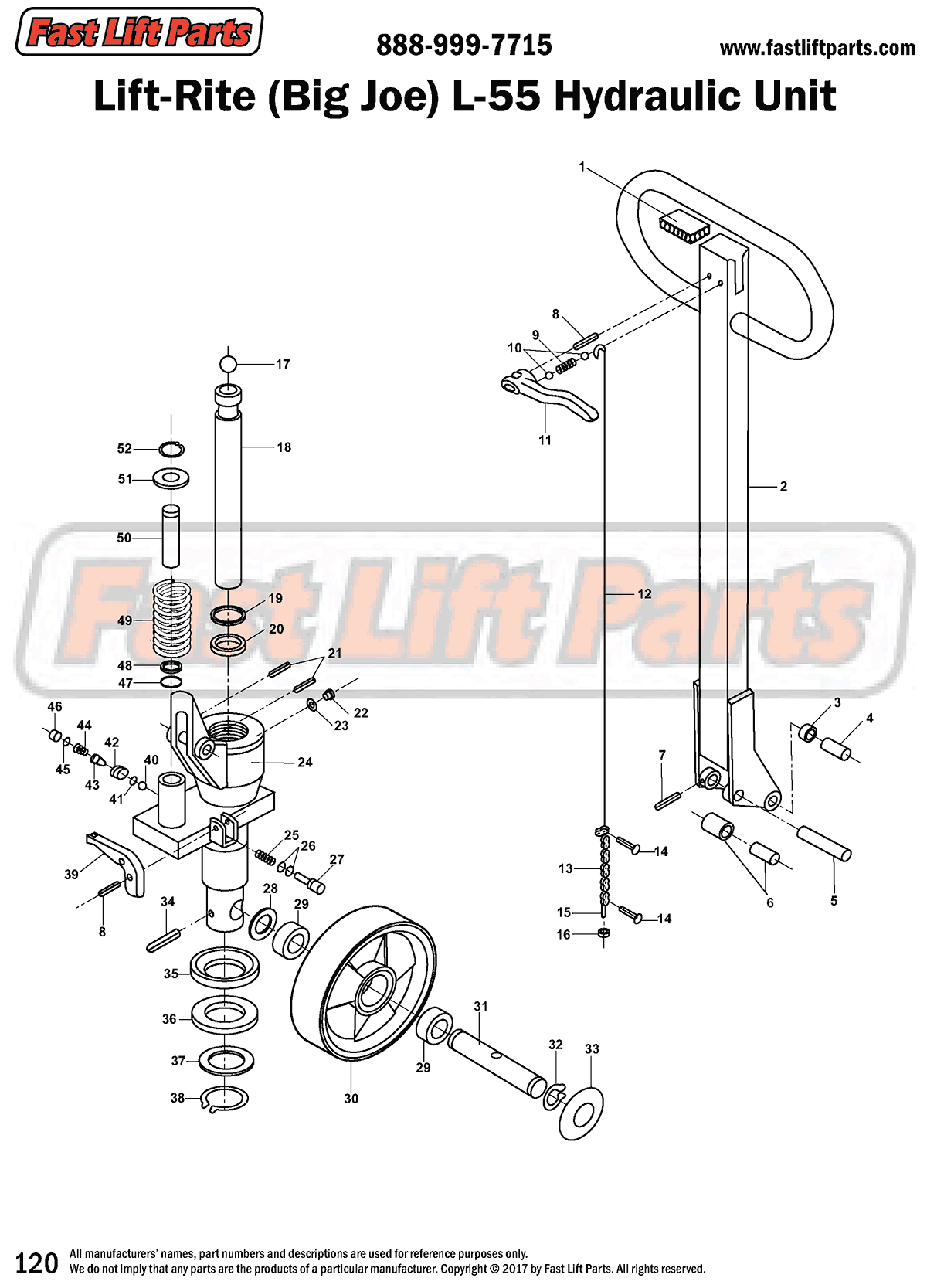 Lift-Rite (Big Joe) L-55 Hydraulic Unit Line Drawing