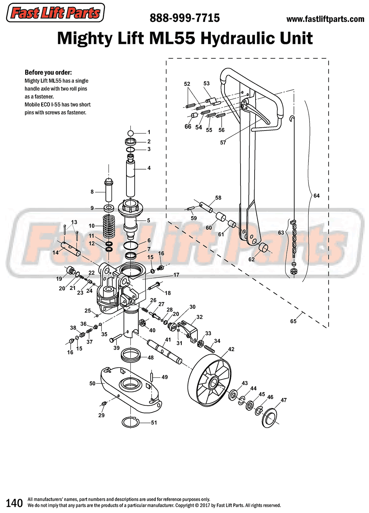 Mighty Lift ML55 Hydraulic Unit Line Drawing
